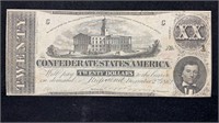 1862 $20 Confederate States of America Note T-51