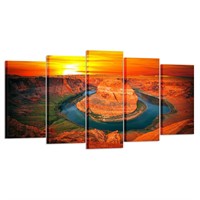 KREATIVE ARTS - Large 5 Piece Canvas Wall Art Sun