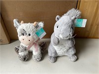 Brand new stuffed cow and stuffed squirrel