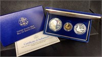 GOLD: 1993 Bill Of Rights Proof Set w/ $5 Gold