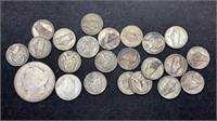 Silver: (21) WWII Nickels/Morgan/Quarter