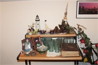 Lot of Glassware, Collectibles & Vintage Bible