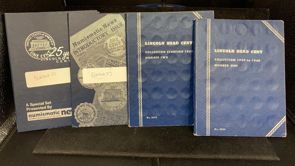 4 Lincoln Cent Books - 2 Full & 2 Partial