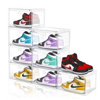 Yukui LLc Large Shoe Boxes Clear Plastic Stackabl