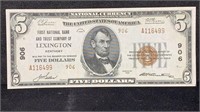 1929 UNC $5 Lexington, KY #906 National Currency