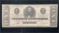 1863 $1 Confederate States of America T-62