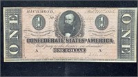 1864 $1 Confederate States of America T-71