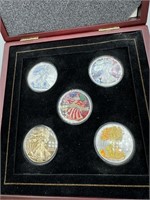 2005 5-piece 20th Anniversary Colorized Silver Ame