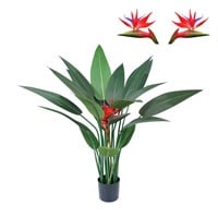 3FT Artificial Red Bird of Paradise Plant with 2