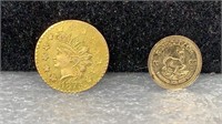 GOLD: 1875 CA 1/2 Gold Dollar & Mini Gold? Coin