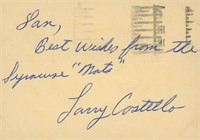 Larry Costello original signature cut