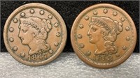 2 Large Cents 1847 & 1853