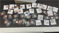 Box w/ 35+ UNC or Proof Coins cut from Proof or