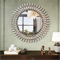 Kelly Miller Round Jeweled Decorative Mirror for