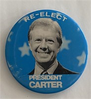 1980 Re-elect President Carter political pin