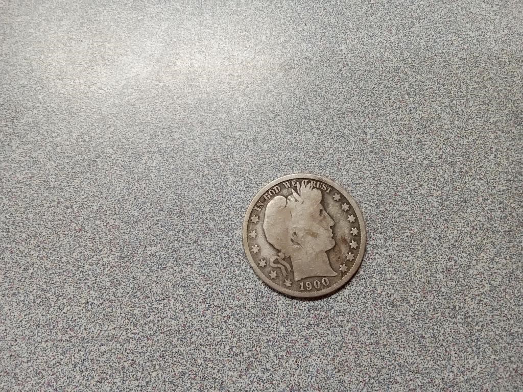 Silver Barber Half 1900 coin