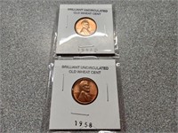 BU wheat cent coins