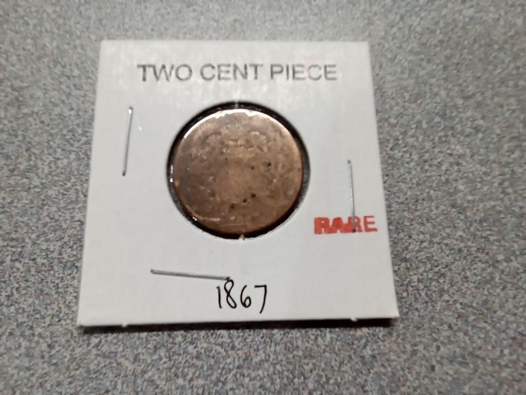 1867 2 cent piece coin