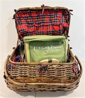 Picnic Basket with Extras - Check pics, some wear