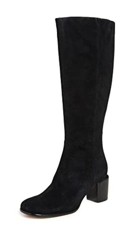 Size 9.5 Vince Women's Maggie High Boots, Black, 9
