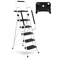 SocTone 5 Step Ladder with Handrails, Folding Ste