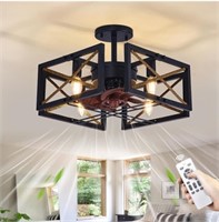 Szleomay Farmhouse Ceiling Fans with Lights, 15"