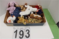 Flat of Beanie Babies Includes Purple Bunny