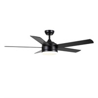 YUHAO 52 inch Black Ceiling Fan with Lights and R
