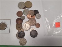 Bag of Foreign Coins w/ 1972 Canadian Nickel