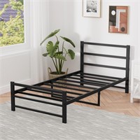 Anyelse Twin Bed Frame with Headboard and Footboa