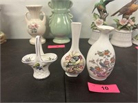 Two Bone China Vases And Wedgewood Vase