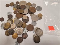 Bag of Foreign Coins w/ 1974 1 Peso