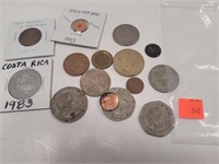 Bag of Foreign Coins w/ 1983 Costa Rica Coin