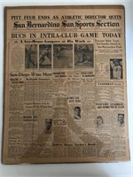 San Bernardino Sun Sports Section Newspaper Page.