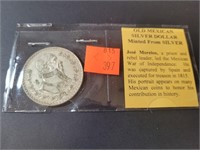 Old Mexican Silver Dollar 1963