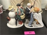 Pair Norman Rockwell Ceramic Figures