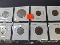 (8) Foreign Coins Includes 1980 Diez