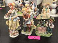 Lot Of Six Vintage Ceramic Figures