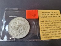 Old Mexican Silver Dollar Minted From Silver