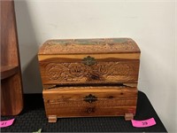 Pair Vintage Wooden Jewelry Boxes