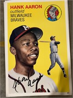 Hank Aaron Giant baseball card poster