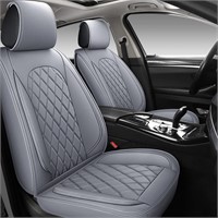 LINGVIDO Breathable Leather Grey Car Seat Covers,