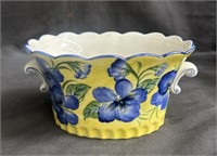 Vintage yellow & blue floral ceramic