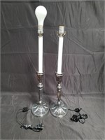 Pair of table table lamps 23"h x 7"diam in