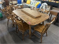 Cochrane Solid Wood Table, 2 Leaves, 8 Chairs
