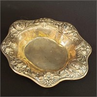 Vintage sterling silver floral dish