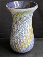 Vintage handmade art glass vase