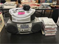 Pair Boomboxes And CDs