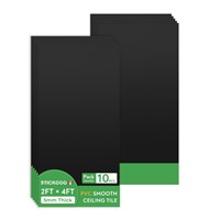 STICKGOO Black Ceiling Tiles 2ft x 4ft, Smooth PV