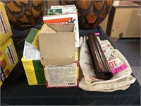 Assorted Partial Ammo Boxes, Powder Bags, + More